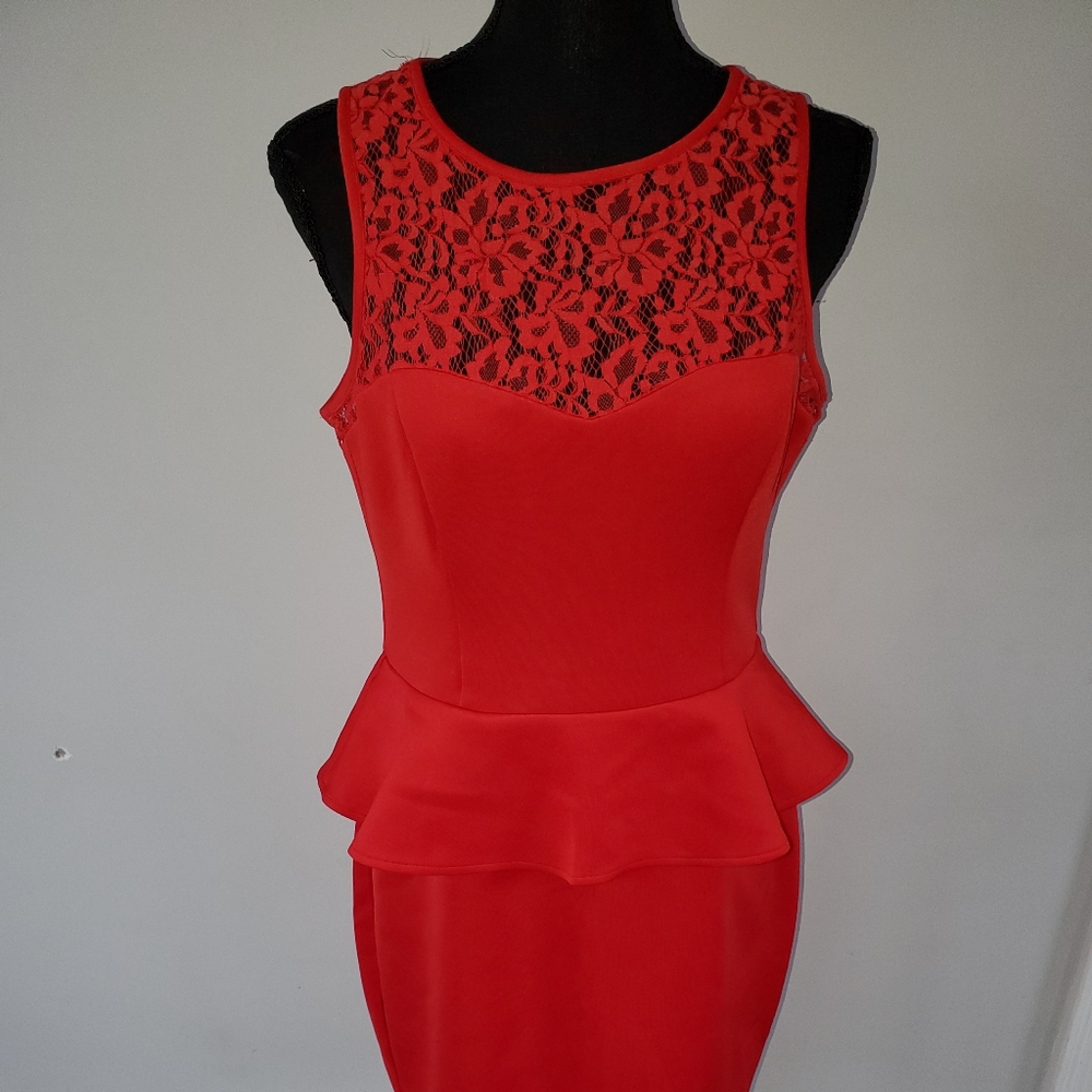 Red Guess Peplum dress